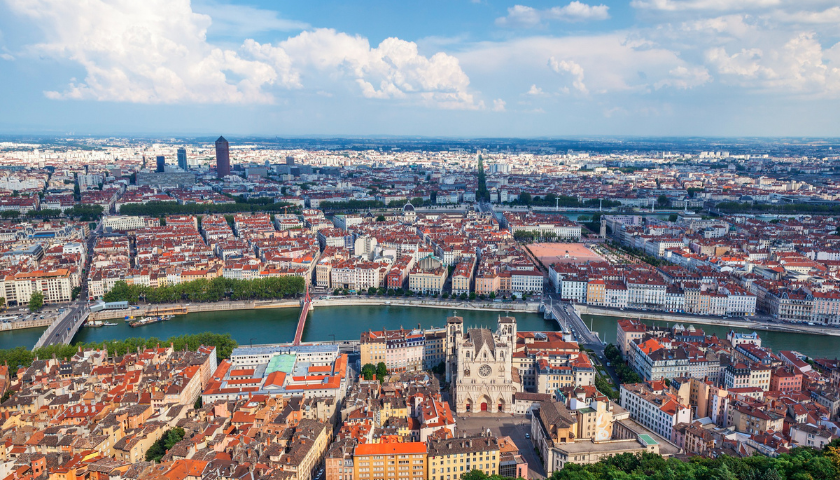 Vue de Lyon et la Saône