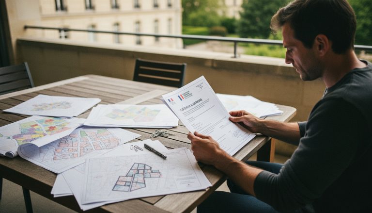 Un acheteur consulte un certificat d'urbanisme