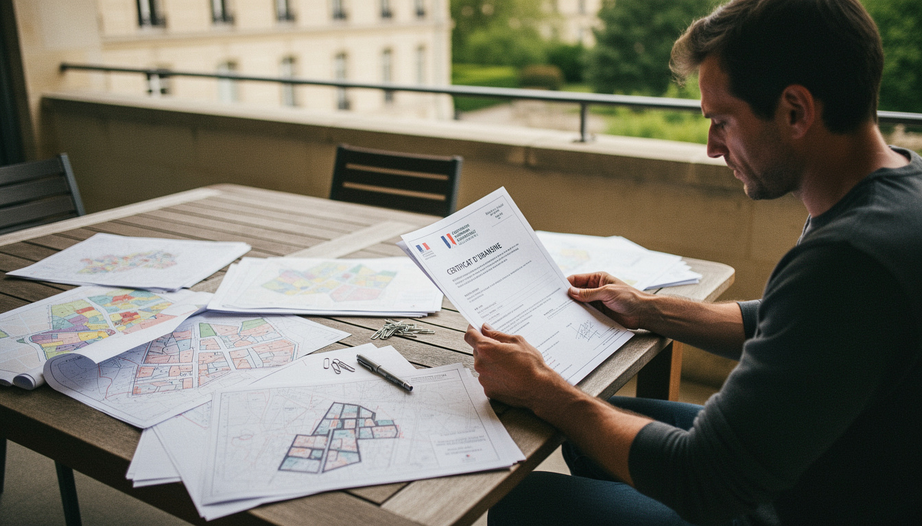 Un acheteur consulte un certificat d'urbanisme
