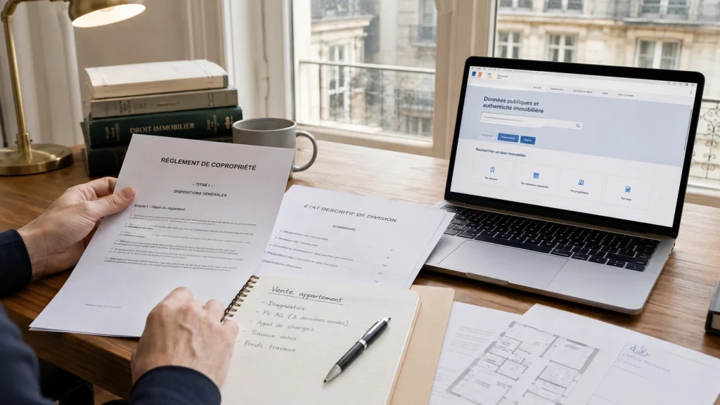 Consultation du règlement de copropriété et de l’état descriptif de division avant une vente immobilière